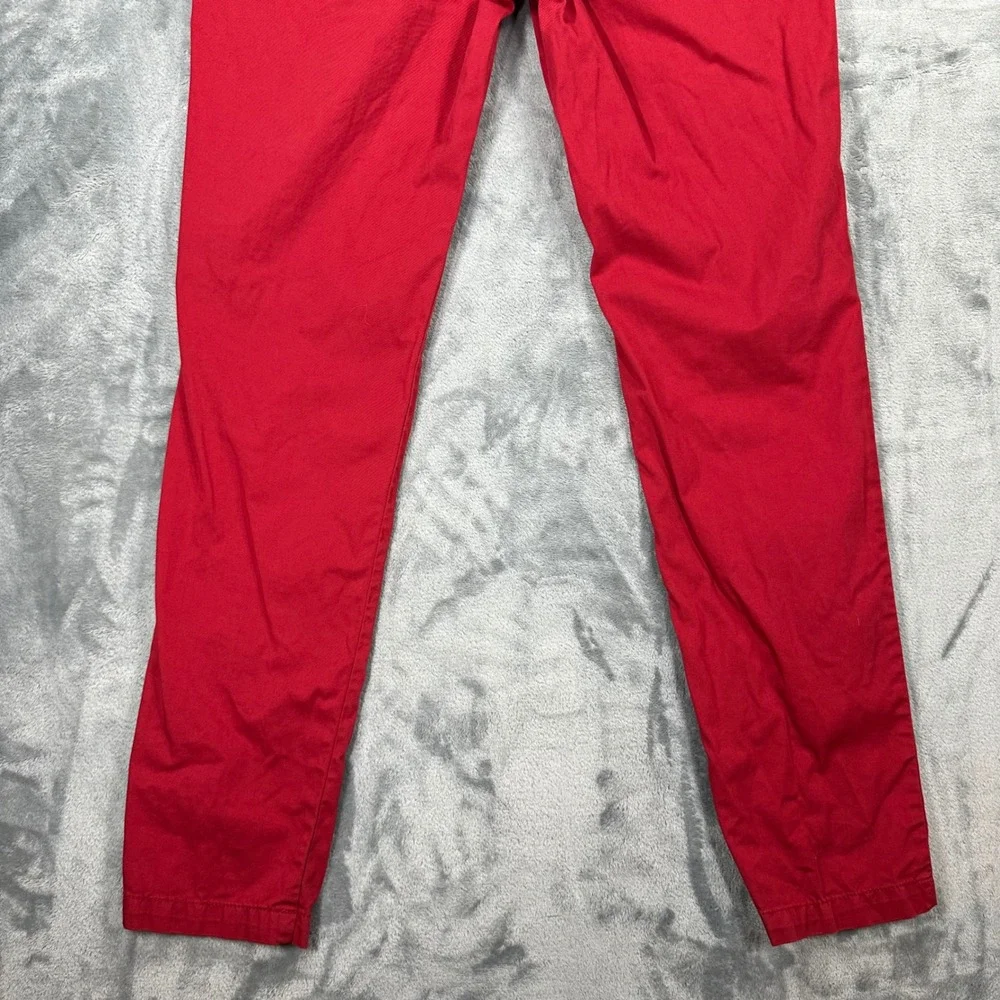Hugo Boss Mens Red Stretch Cotton Chino Trousers Pants Size 34R